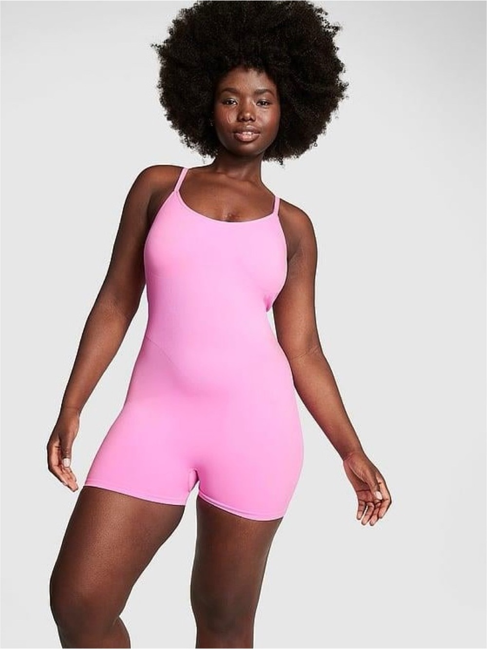 Victoria’s Secret PINK neon pink seamless fitted bodysuit romper (XL)